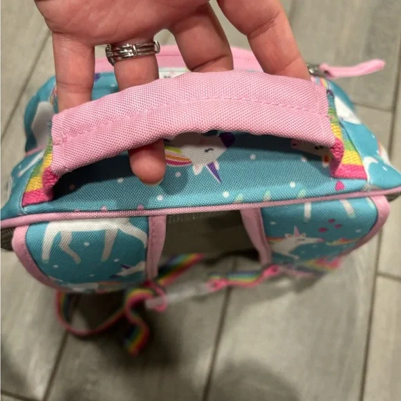 Pottery Barn Mackenzie Aqua Unicorn Parade Backpack Small Embroidered Madison - Picture 6 of 9